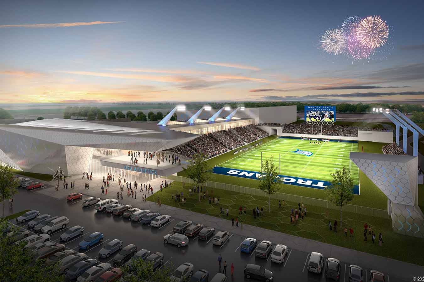 artist rendering of the new DSU football stadium